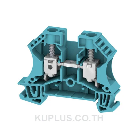 เทอร์มินัลบล็อกแบบฟีดทรู WDU 10 BL ต่อแบบสกรู สีน้ำเงิน 10 mm² 57A 1000V 2 ช่องต่อ