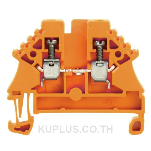 เทอร์มินัลบล็อกแบบฟีดทรู WDU 2.5N OR ต่อแบบสกรู สีส้ม 2.5 mm² 24A 500V 2 ช่องต่อ
