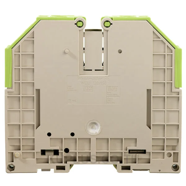 Feed-through terminal block, Screw connection, Light green, 120 mm², 269 A, 1000 V, Number of connections: 2