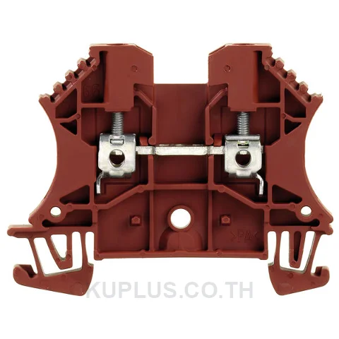 เทอร์มินัลบล็อกแบบฟีดทรู WDU 2.5 BR ต่อแบบสกรู สีน้ำตาล 2.5 mm² 24A 800V 2 ช่องต่อ