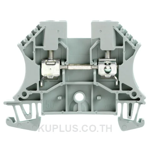 เทอร์มินัลบล็อกแบบฟีดทรู WDU 4 GR ต่อแบบสกรู สีเทา 4 mm² 32A 800V 2 ช่องต่อ