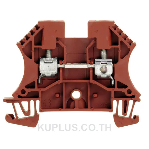 เทอร์มินัลบล็อกแบบฟีดทรู WDU 4 BR ต่อแบบสกรู สีน้ำตาล 4 mm² 32A 800V 2 ช่องต่อ