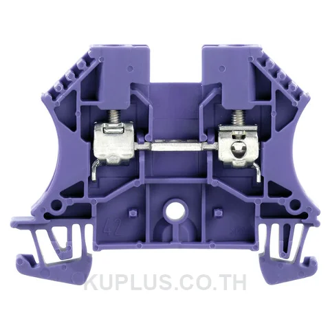 เทอร์มินัลบล็อกแบบฟีดทรู WDU 4 PA/VI ต่อแบบสกรู สีม่วง 4 mm² 24A 800V 2 ช่องต่อ