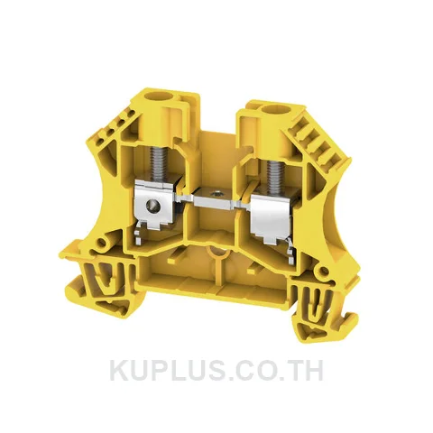เทอร์มินัลบล็อกแบบฟีดทรู WDU 6 GE ต่อแบบสกรู สีเหลือง 6 mm² 41A 800V 2 ช่องต่อ