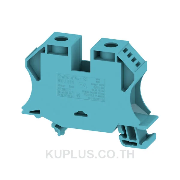 เทอร์มินัลบล็อกแบบฟีดทรู WDU 35N BL ต่อแบบสกรู สีน้ำเงิน 35 mm² 125A 500V 2 ช่องต่อ