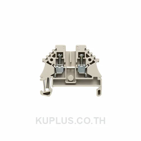 เทอร์มินัลบล็อกแบบฟีดทรู WDU 2.5N ZQV ต่อแบบสกรู สีเบจเข้ม 2.5 mm² 24A 500V 2 ช่องต่อ