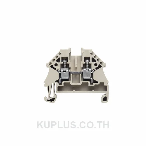 เทอร์มินัลบล็อกแบบฟีดทรู WDU 4N ต่อแบบสกรู สีเบจเข้ม 4 mm² 32A 500V 2 ช่องต่อ