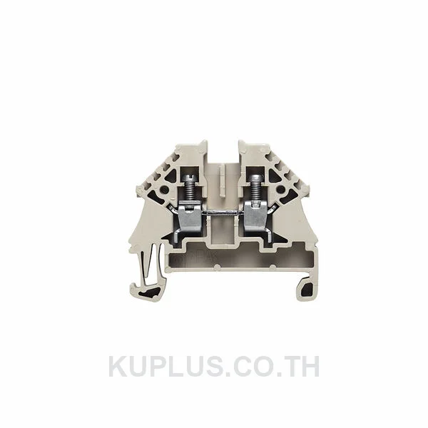 เทอร์มินัลบล็อกแบบฟีดทรู WDU 4N ต่อแบบสกรู สีเบจเข้ม 4 mm² 32A 500V 2 ช่องต่อ