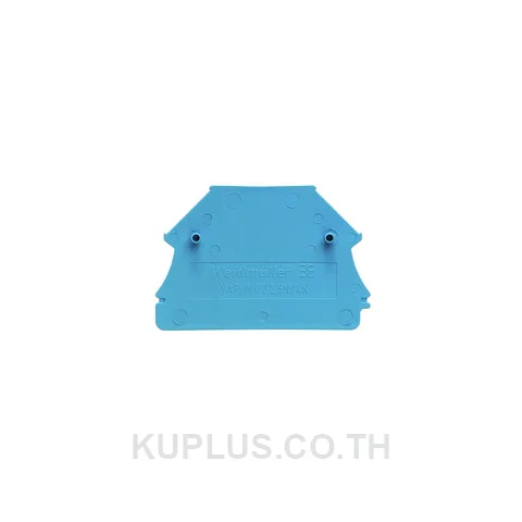 แผ่นปิดท้ายเทอร์มินัล WAP WDU2.5N/4N BL สีน้ำเงิน สูง 44 mm กว้าง 1.5 mm วัสดุ Wemid กันไฟ V-0 ไม่ใช่แบบสแนปออน