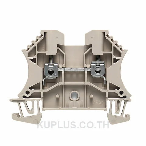 เทอร์มินัลบล็อกแบบฟีดทรู WDU 2.5 HV ต่อแบบสกรู สีเบจเข้ม 2.5 mm² 24A 1000V 2 ช่องต่อ