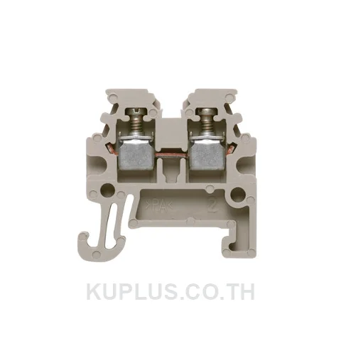 เทอร์มินัลบล็อกแบบฟีดทรู WDU 1.5/R3.5 ต่อแบบสกรู สีเบจเข้ม 1.5 mm² 17.5A 400V 2 ช่องต่อ