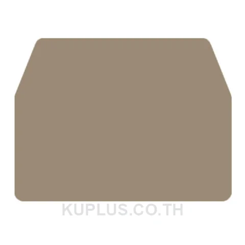 แผ่นปิดท้ายเทอร์มินัล WAP WDU1.5/R3.5 สีเบจเข้ม สูง 25.1 mm กว้าง 1.5 mm วัสดุ Wemid กันไฟ V-0 ไม่ใช่แบบสแนปออน