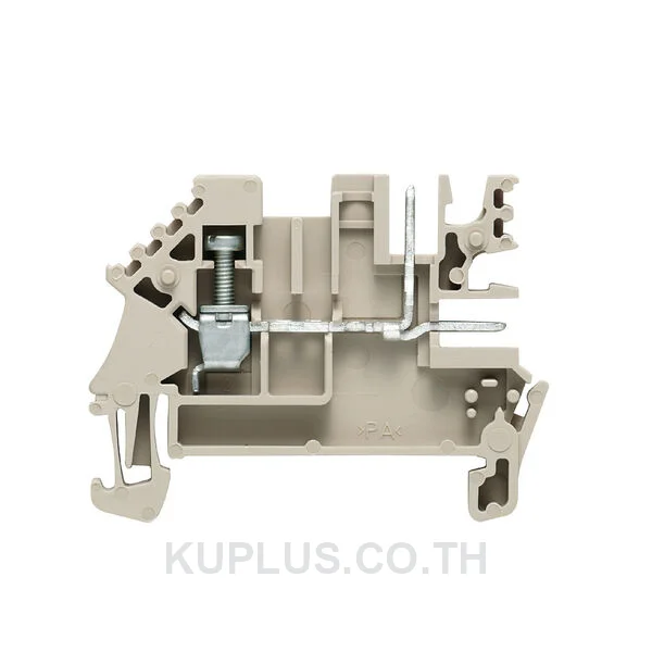 Feed-through terminal block, Screw connection, dark beige, 1.5 mm², 16 A, 250 V, Number of connections: 3