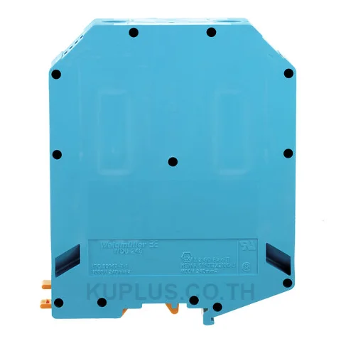 เทอร์มินัลบล็อกแบบฟีดทรู WDU 240 BL ต่อแบบสกรู สีน้ำเงิน 240 mm² 415A 1000V 2 ช่องต่อ