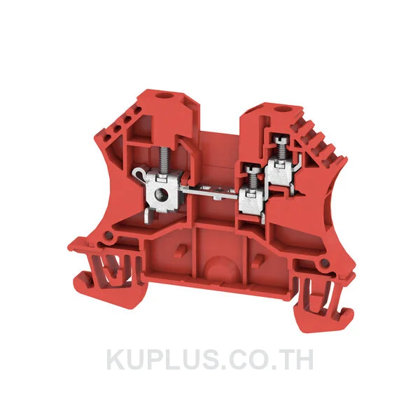 Feed-through terminal block, Screw connection, red, 2.5 mm², 24 A, 800 V, Number of connections: 1