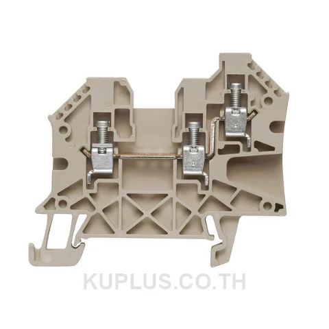 เทอร์มินัลบล็อกแบบฟีดทรู WDU 4/ZR ต่อแบบสกรู สีเบจเข้ม 4 mm² 32A 800V 2 ช่องต่อ