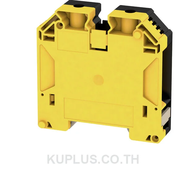 Feed-through terminal block, Screw connection, black/yellow, 50 mm², 150 A, 1000 V, Number of connections: 2