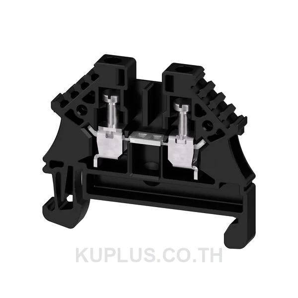 Feed-through terminal block, Screw connection, black, 2.5 mm², 24 A, 500 V, Number of connections: 2