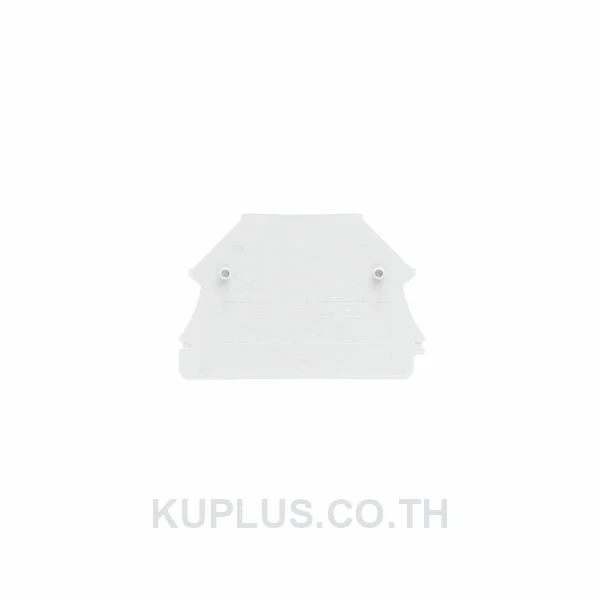 End plate for terminals, white, Height: 44 mm, Width: 1.5 mm, V-0, Wemid, Snap-on: No