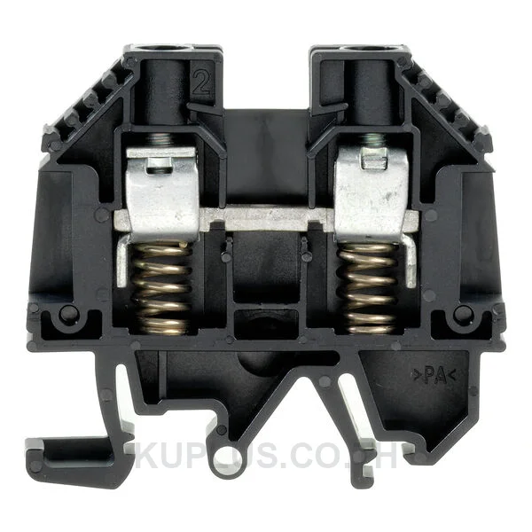Feed-through terminal block, Screw connection, black, 10 mm², 57 A, 690 V, Number of connections: 2