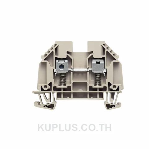 เทอร์มินัลบล็อกแบบฟีดทรู WDU 4 SL ต่อแบบสกรู สีเบจเข้ม 4 mm² 32A 690V 2 ช่องต่อ
