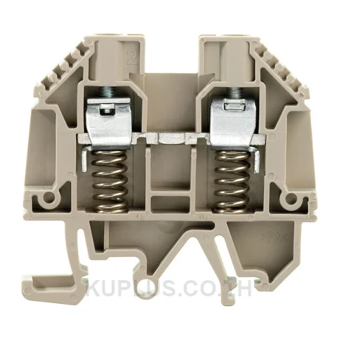 เทอร์มินัลบล็อกแบบฟีดทรู WDU 6 SL/EN ต่อแบบสกรู สีเบจเข้ม 6 mm² 41A 690V 2 ช่องต่อ