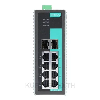 อีเทอร์เน็ตสวิตช์อุตสาหกรรม Unmanaged Gigabit Moxa EDS-G308-T 8 พอร์ต 10/100/1000BaseT(X) TSN Class A อุณหภูมิใช้งาน -40 ถึง 75°C