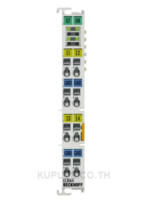 EL3064  EtherCAT Terminal, 4-channel analog input, voltage, 0…10 V, 12 bit, single-ended