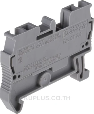 Phoenix Contact ST 2,5 เทอร์มินัลบล็อกแบบฟีดทรู (3031212) ขนาดสาย 2.5 mm² กระแส 24 A (at 2.5 mm²) แรงดัน 800 V ต่อแบบสปริง (Spring-cage) สีเทา