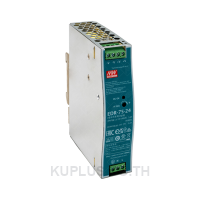 EDR-75-24, DIN Rail Power Supply, 88%, 24V, 3.2A, 75W, Adjustable