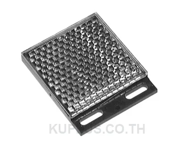 REF-H50 Reflector, rectangular 51 mm x 61 mm, mounting holes, fixing strap