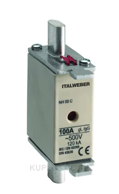 1500160 ฟิวส์ใบมีด NH (HRC Fuse) Italweber ไซซ์ NH00 gG 160A 500 V