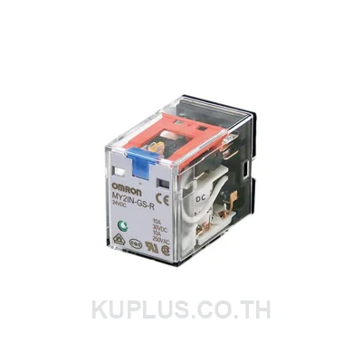 MY2N-GS-R DC24 Relay, plug-in, 8-pin, DPDT, 10 A, mechanical indicator, 24 VDC