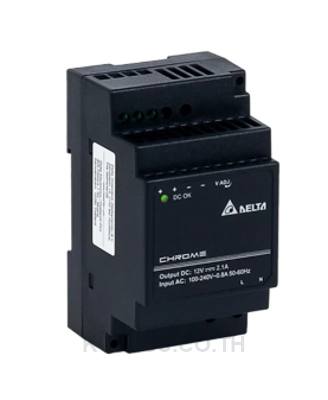 Chrome DIN Rail Power Supply 12V/2.1A, 30W