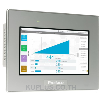 PFXST6400WAD, 7"W touch panel display, 2COM, 2Ethernet, USB host&device, 24VDC