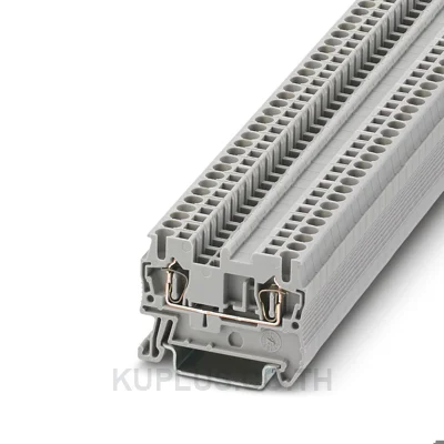 Phoenix Contact ST 2,5 เทอร์มินัลบล็อกแบบฟีดทรู (3031212) ขนาดสาย 2.5 mm² กระแส 24 A (at 2.5 mm²) แรงดัน 800 V ต่อแบบสปริง (Spring-cage) สีเทา