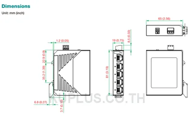 อีเทอร์เน็ตสวิตช์อุตสาหกรรม MOXA EDS-2005-ELP Unmanaged 5 พอร์ต