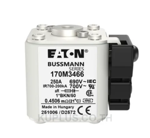 FUSE 250A 690V 1*BKN/50 AR UC Fuse-link, high speed, 250 A, AC 690 V, compact size 1, aR, IEC, UL, single indicator