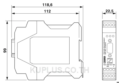 Phoenix Contact PSM-ME-RS232/RS485-P ,Interface converter, for converting RS-232 (V.24) to RS-422 (V.11) and RS-485, with electrical isolation, 2 channels, rail-mountable (2744416)