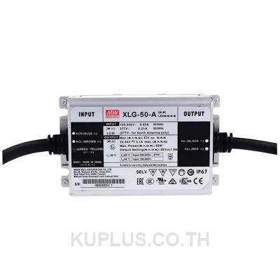 LED Driver (แหล่งจ่ายไฟสำหรับ LED) Mean Well XLG-50-A 50 W เอาต์พุต 22 - 54 V 1 A IP67