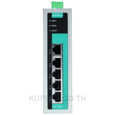 Unmanaged gigabit PoE switch with 4 PoE 10/100/1000BaseT(X) ports, 1 1000BaseT port, -40 to 75Â°C