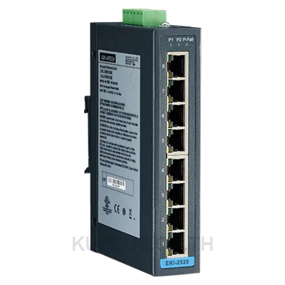 EKI-2528-BE, อีเทอร์เน็ตสวิตช์อุตสาหกรรม Advantech EKI Unmanaged 8 พอร์ต