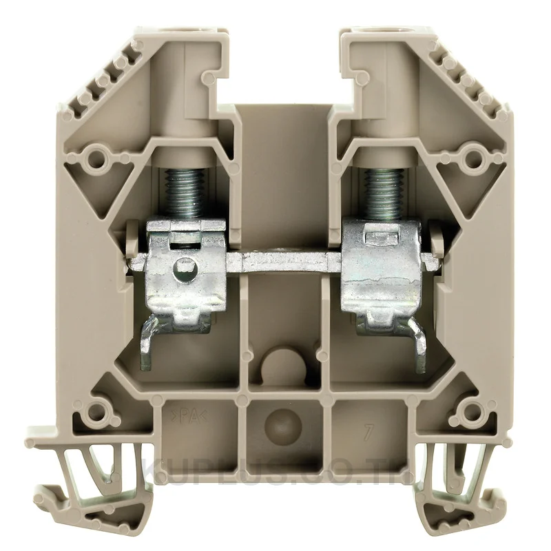 Feed-through terminal block, Screw connection, dark beige, 16 mm², 76 A, 1000 V, Number of connections: 2