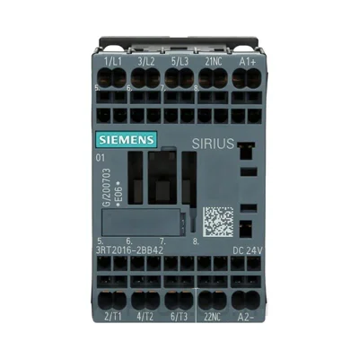 power contactor, AC-3e/AC-3, 9 A, 4 kW / 400 V, 3-pole, 24 V DC, auxiliary contacts: 1 NC, spring-loaded terminal, size: S00