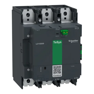 Schneider LC1G800KUEN High power contactor TeSys Giga, 3 pole (3NO), AC-3 <=440V 800A, standard version, 100…250V wide band AC/DC coil