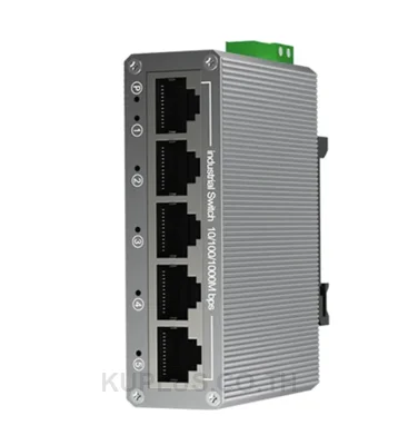 สวิตช์อุตสาหกรรม Gigabit 5 พอร์ต 10/100/1000 Mbps ติดราง DIN รองรับไฟ DC9-57V