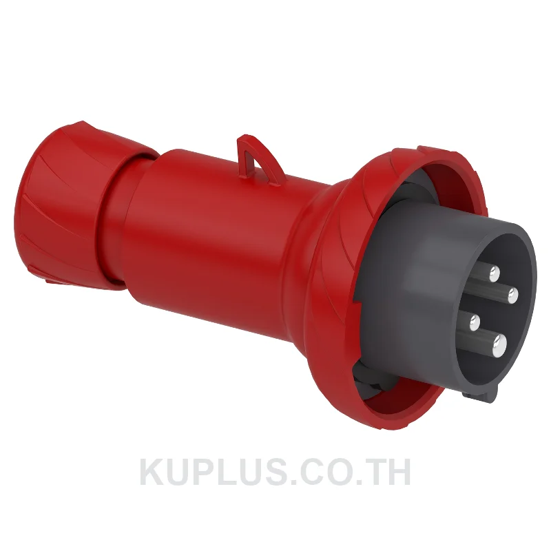 PKE16M734, ปลั๊กอุตสาหกรรมแบบกลางทาง (Mobile plug) Schneider Electric Mureva PK 16A 3P+E 400V IP67 ต่อสายแบบขันสกรู