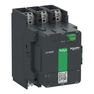 Schneider LC1G500KUEN High power contactor TeSys Giga, 3 pole (3NO), AC-3 <=440V 500A, standard version, 100…250V wide band AC/DC coil