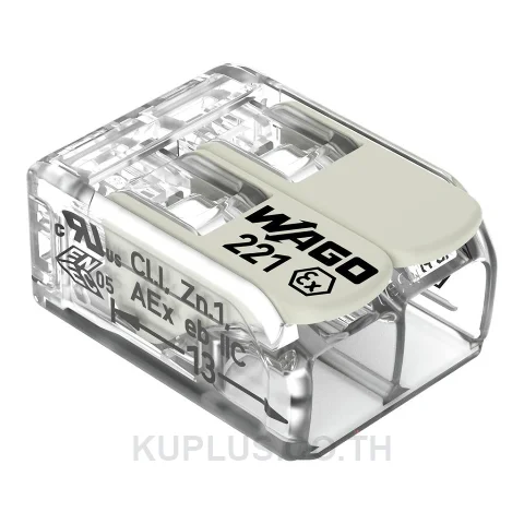 COMPACT Splicing Connector; for all conductor types; for Ex e applications; max. 6 mm²; 2-conductor; with levers; transparent housing; Operating temperature (max.): 105 °C; 6,00 mm²; transparent