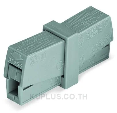 Service connector; push-button on both sides; Lighting side: for all conductor types; Inst. side: for solid conductors; 224 Series; max. 2.5 mm²; Surrounding air temperature: max 60°C; 2,50 mm²; gray